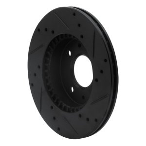 Nissan 200SX Brake Rotor (1) - Front Left - R1 Concepts - Drilled & Slotted - Black - `95-`00